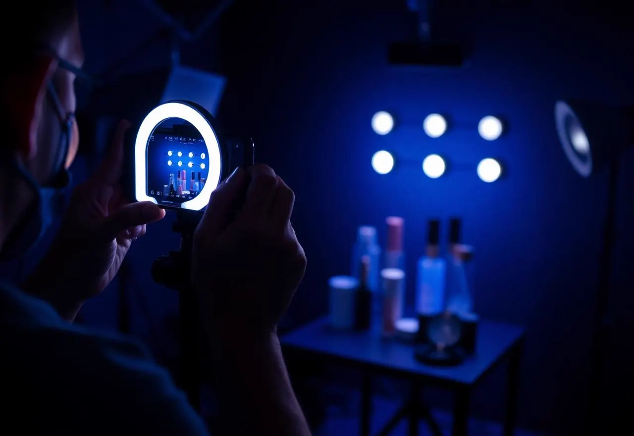 Creator filming a short-form product video with a phone on a tripod