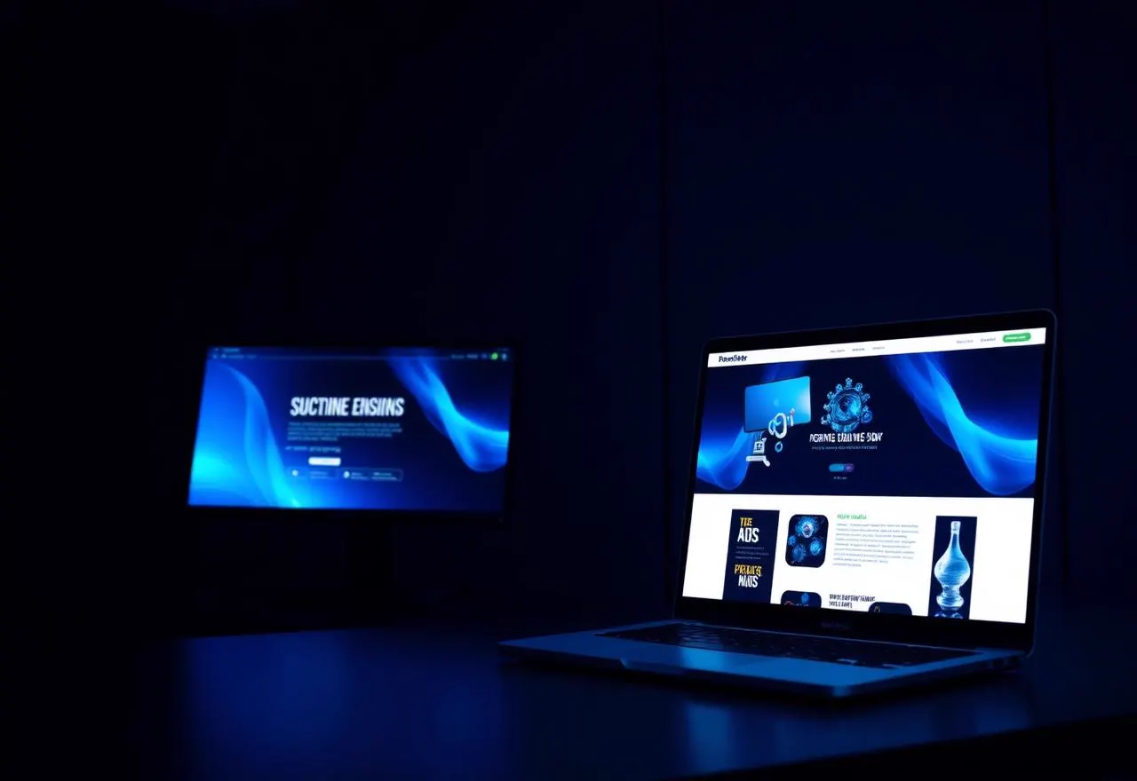 Modern website design shown on a laptop and desktop monitor
